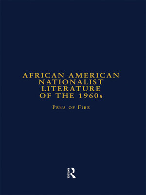 cover image of African American Nationalist Literature of the 1960s